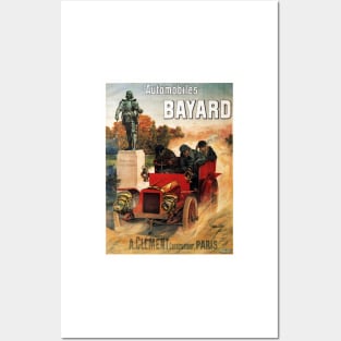 French Automobiles Bayard Racing Advertisement Vintage Car Posters and Art